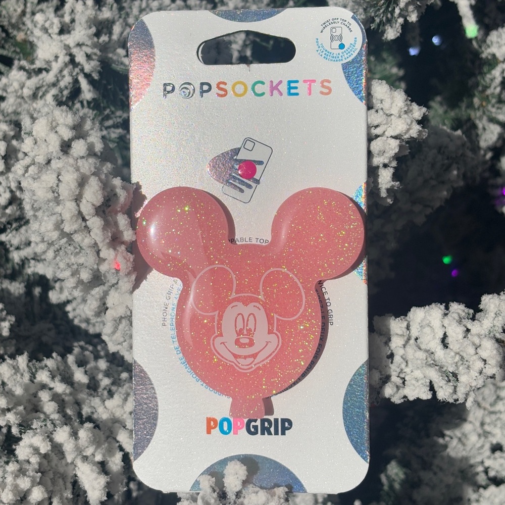Pink Mickey Balloon PopSocket